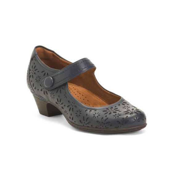 COBB HILL ROCKPORT Blue Leather Alesia Comfort Mary Jane Pumps - Picture 1 of 2